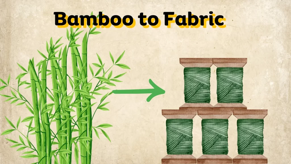 An image depicting bamboo being converted into thread