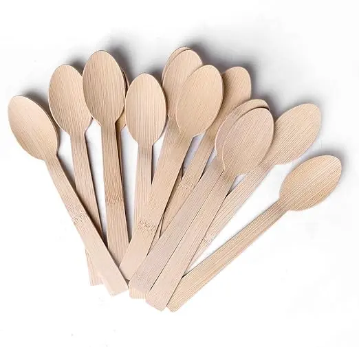 bamboo wooden spoons displayed