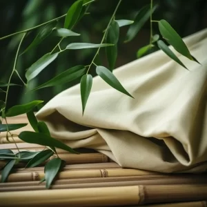 featured - is bamboo antibacterial - bamboo sprig and a fold of bamboo fabric