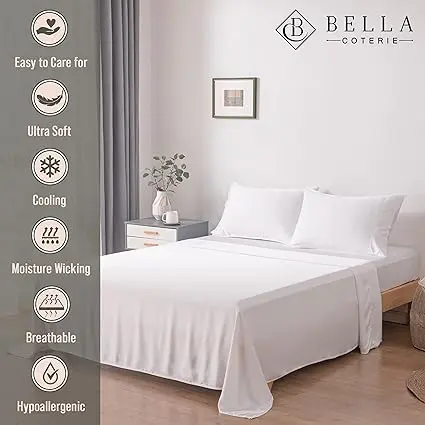 Bella Coterie Luxury California King Bamboo Sheet Set amazon product image