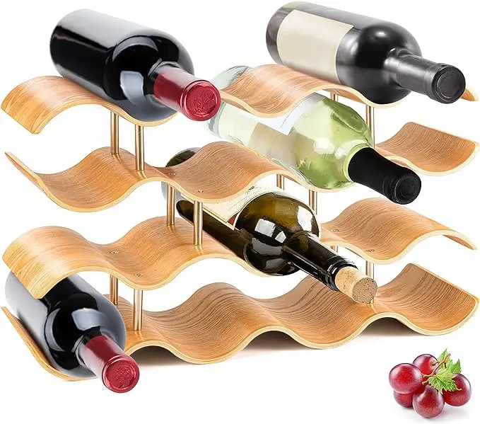 SereneLife Bamboo Wine Rack amazon product image