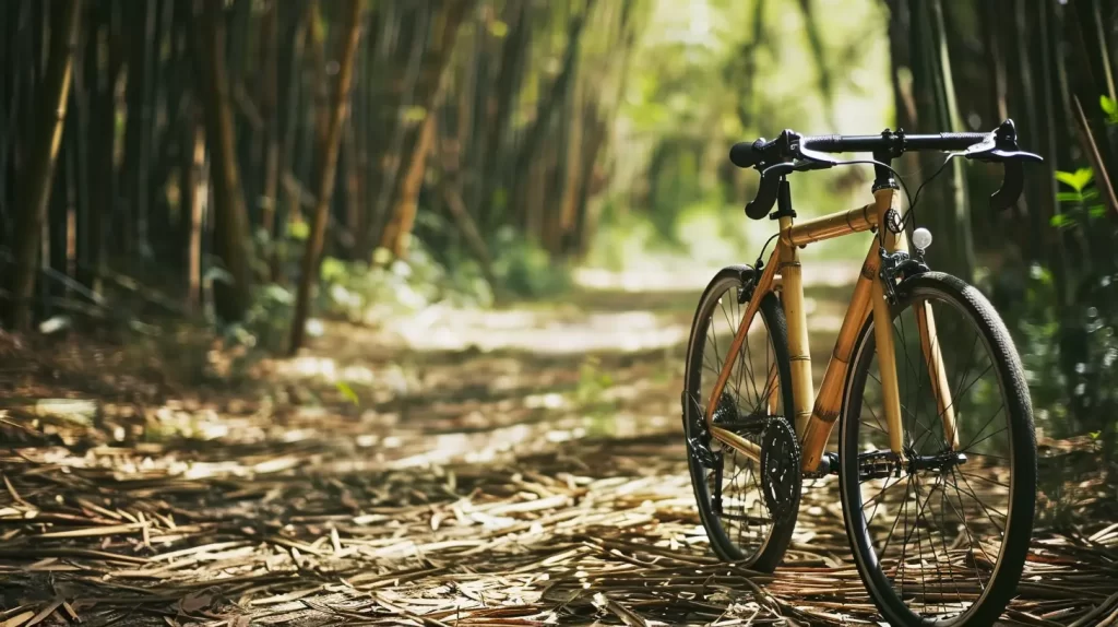 a bicycle with the frame made from bamboo