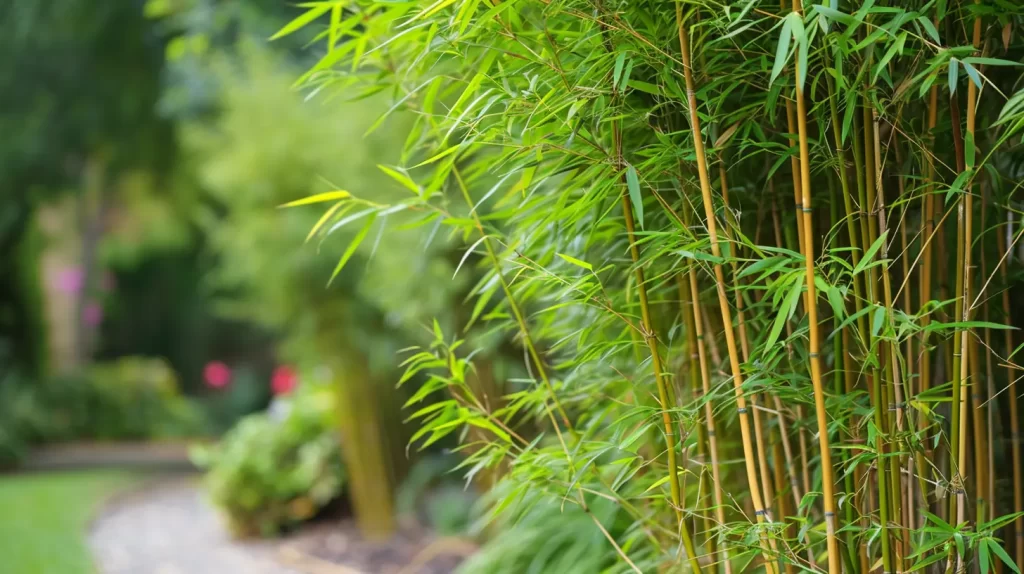 an image of Japanese Arrow Bamboo in a garden setting