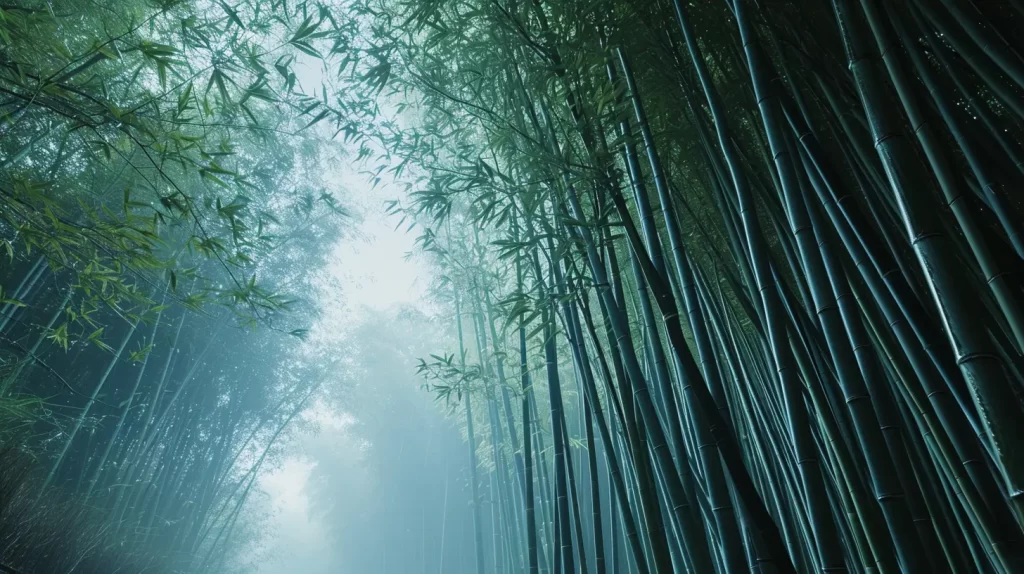 an image of bamboo growing resiliently after a storm