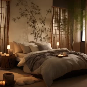 featured image - cozy bedroom setting with bamboo bedding and bamboo decor