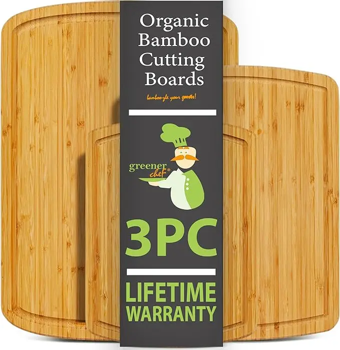 Organic bamboo cutting board amazon product image
