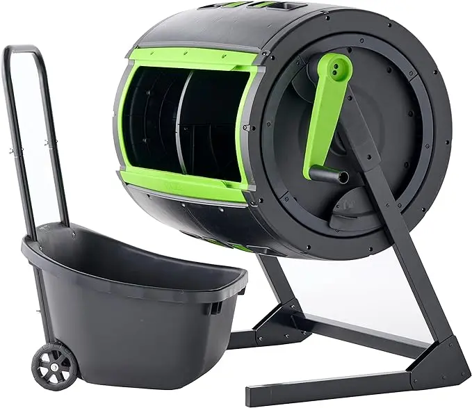 Maze 65 Gallon Dual Chamber Compost Tumbler with Compost Cart product image